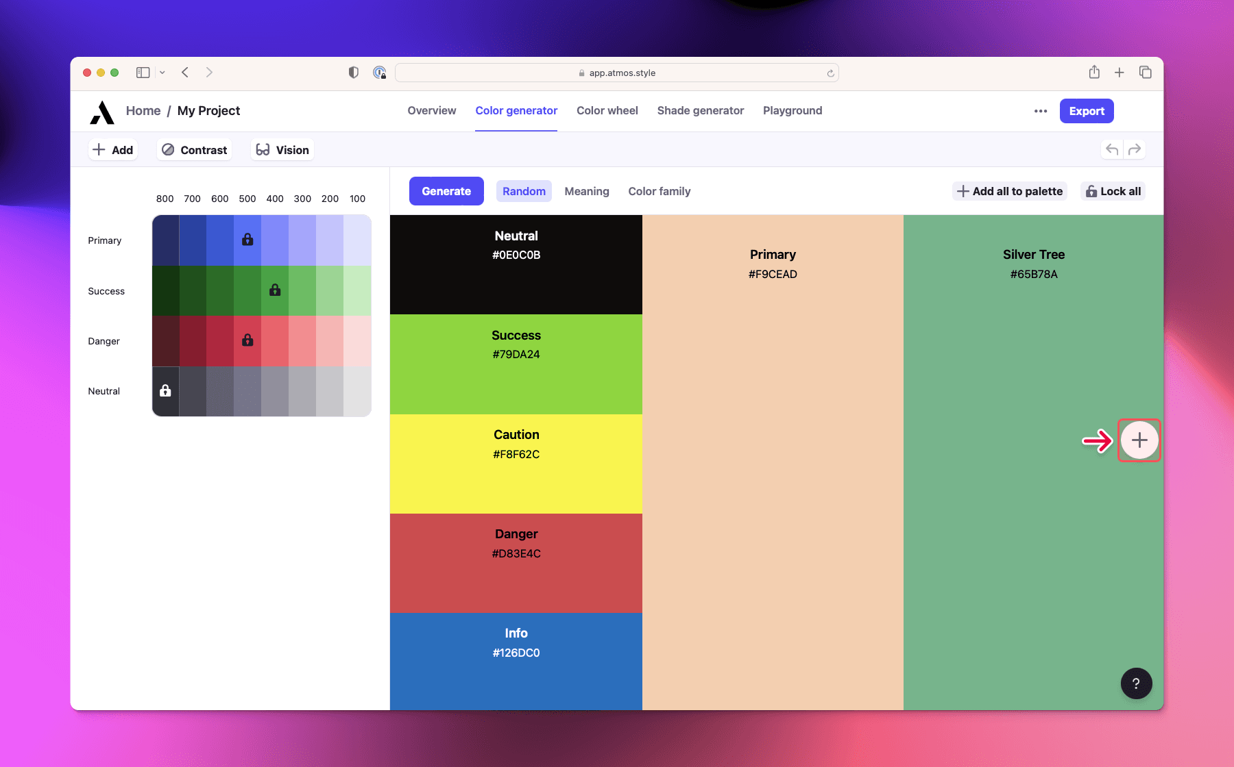 How to add brand color to color generator