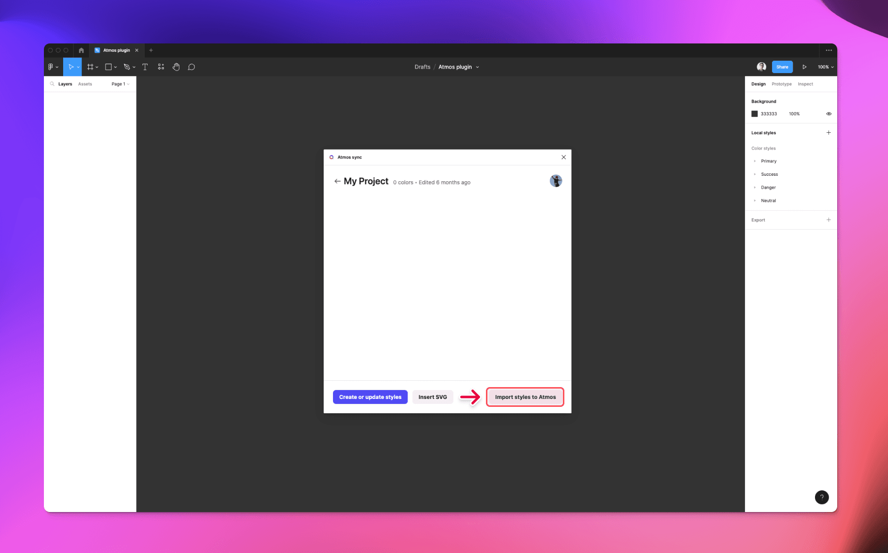 Atmos figma plugin import styles