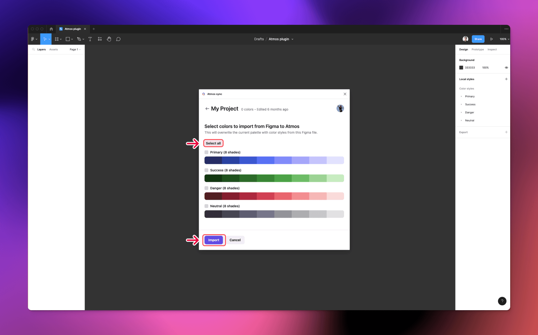 Atmos figma plugin select import