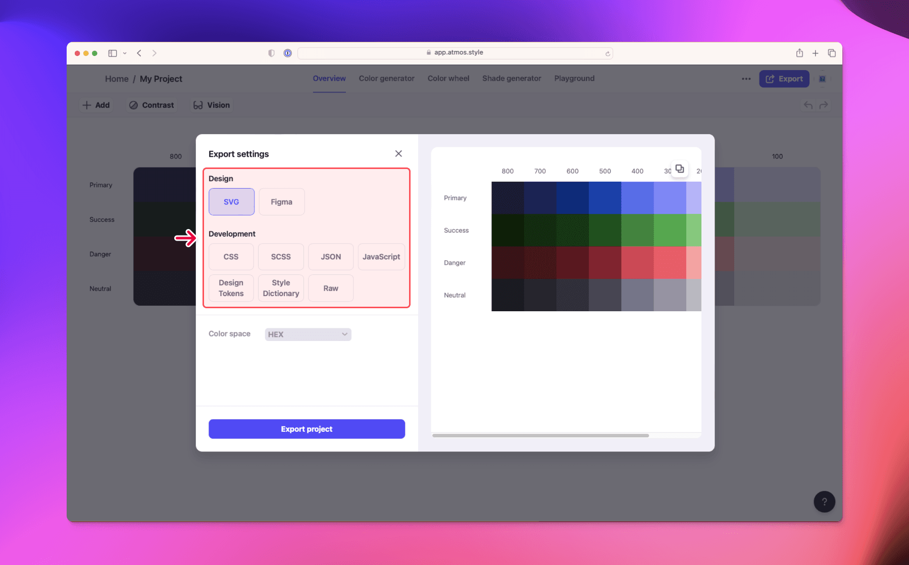Atmos project exported as SVG